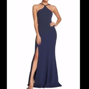 Dress the Population Brianna Halter Trumpet Dress